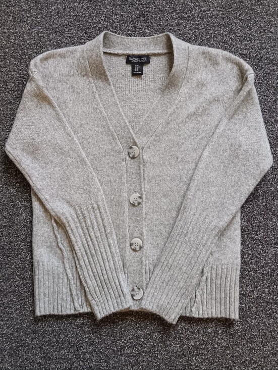 Rachel Zoe Sweaters - Rachel Zoe Preppy Gray Button Up 3% Wool V-Neck Cardigan Womens Extra Small XS